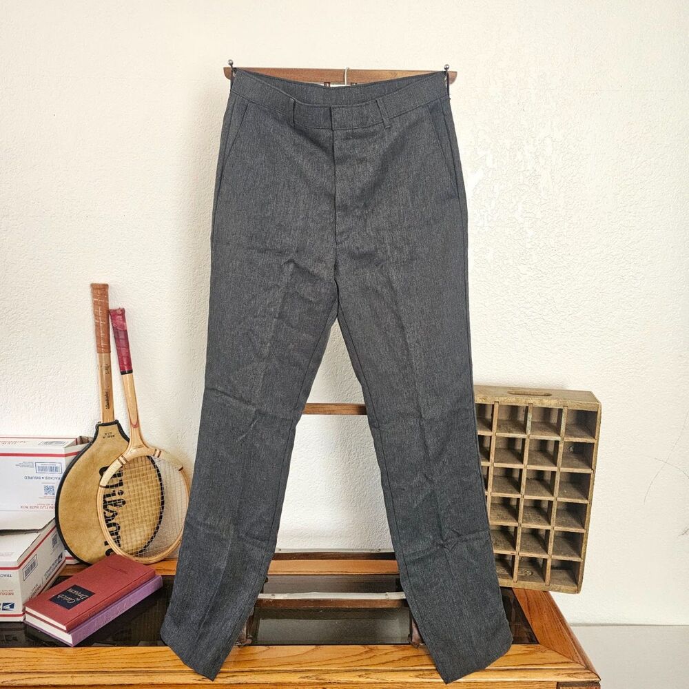 Vintage 1989 Levis Action Slacks Heather Charcoal Grey Dress Pants Trouser 80s